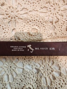 Vera Pelle Made in Italy Brown Leather Men's Belt - Genuine Leather Never Worn